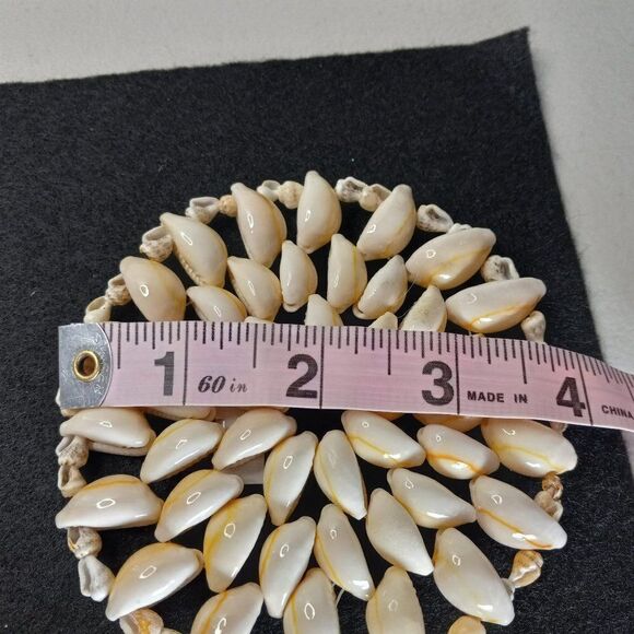 Handmade Seashell Mat/Coasters (3) cottage core Grandma core kitsch - Picture 4 of 5